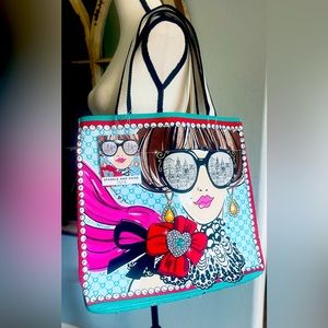NWT Brighton Sparkle & Shine Cotton Canvas Tote Tom Clancy Wearable Art NEW …